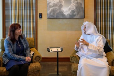His Excellency Sheikh Dr. Mohammed Al-Issa , Secretary-General of the MWL and Chairman of the OMS, received at his residence Ms. Miriam Wagner, Executive Director of the prestigious Woolf Institute at the University of Cambridge, and Mr. Rick Sopher