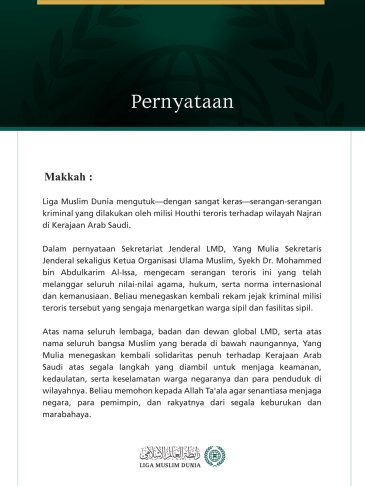 Liga Muslim Dunia Mengutuk Serangan Milisi Houthi Teroris terhadap Wilayah Najran di Kerajaan Arab Saudi