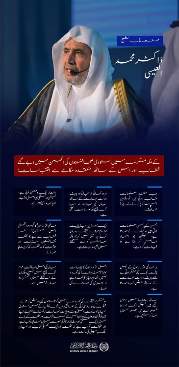 عزت مآب شیخ ڈاکٹر محمد العیسی کے مکہ مکرمہ میں سعودی صحافیوں کی انجمن میں  دیے گئے خطاب اور اس کے ساتھ منعقدہ مکالمے سے اقتباسات: