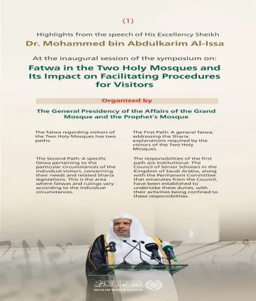 Highlights from the speech of His Excellency Sheikh Dr. Mohammed Alissa, Secretary-General of the MWL and Chairman of the Organization of Muslim Scholars