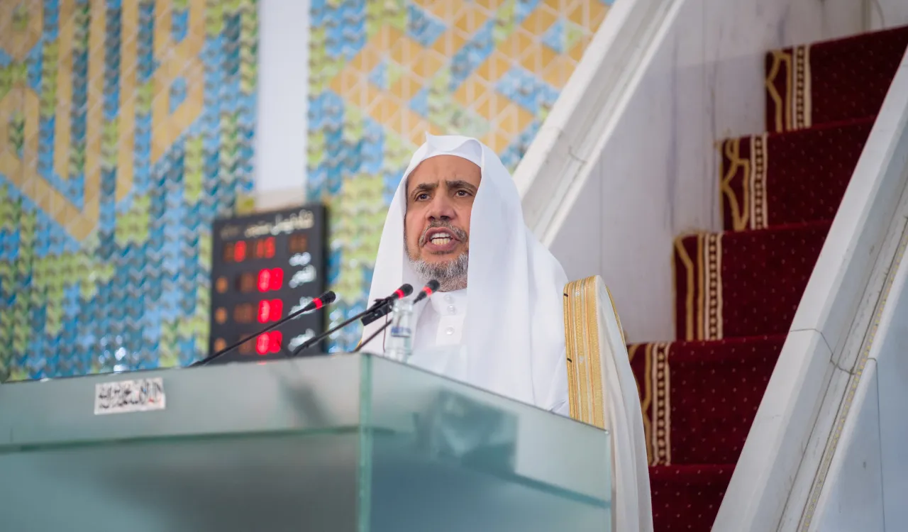 Happening now, upon the invitation of the Prime Minister of Pakistan, His Excellency Sheikh Dr. Mohammed Al-Issa delivers the official Eid Al-Fitr sermon of the Islamic Republic of Pakistan at the King Faisal Mosque in Islamabad