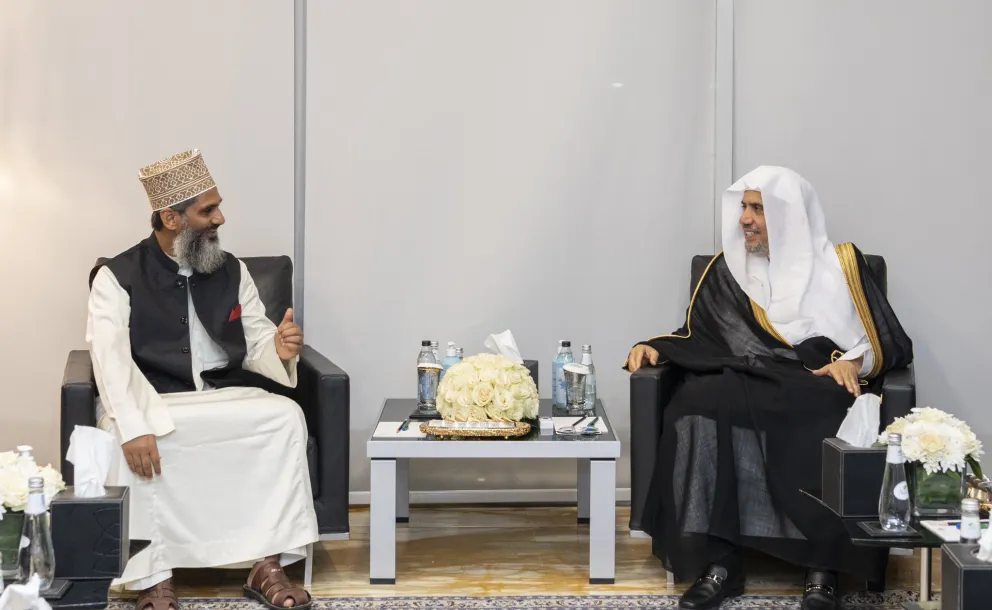 MWL and His Excellency Sheikh Dr. Mohammad Al-Issa receive praise from His Eminence Sheikh Dr. Anwar Khan, Director of the International Center for Dar Al Uloom in India