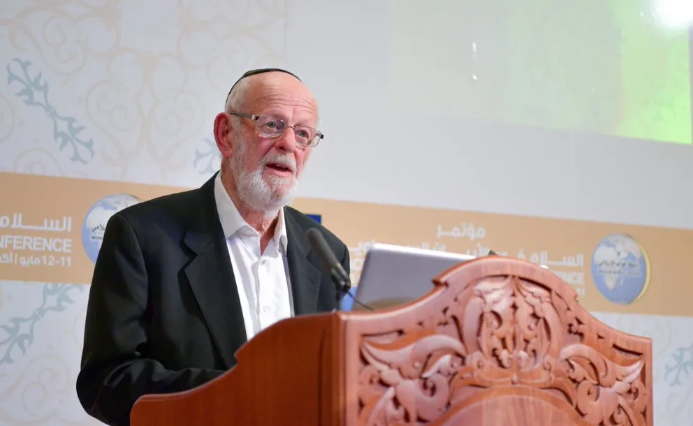 Prof. Rabbi Norman Solomon delivers a speech at the inaugural ceremony of the Conference on the Peace In The Revealed Religions organized by the MWL in Oxford, UK.