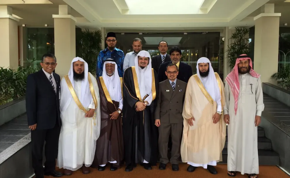 The MWL's delegation during a visit to the Islamic sciences University in Malaysia.