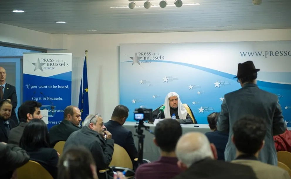 His Excellency the Secretary General of the Muslim World League is hosted at the European Union's Press and Media Club.