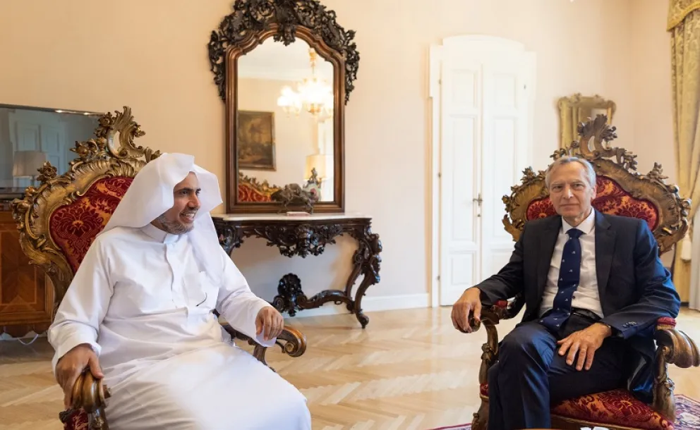 HE Dr. Mohammad Alissa met with the European Union's Special Envoy for Religious Freedom, janfigel , to discuss methods of promoting religious harmony & understanding in the face of violence.