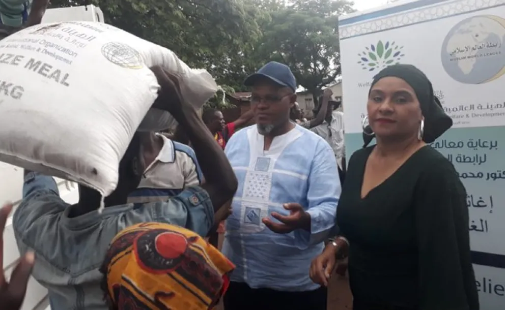 The MWL donated 1,000 bags of flour to citizens of the Karonga district in Malawi after a drought and floods left the region bereft of crops