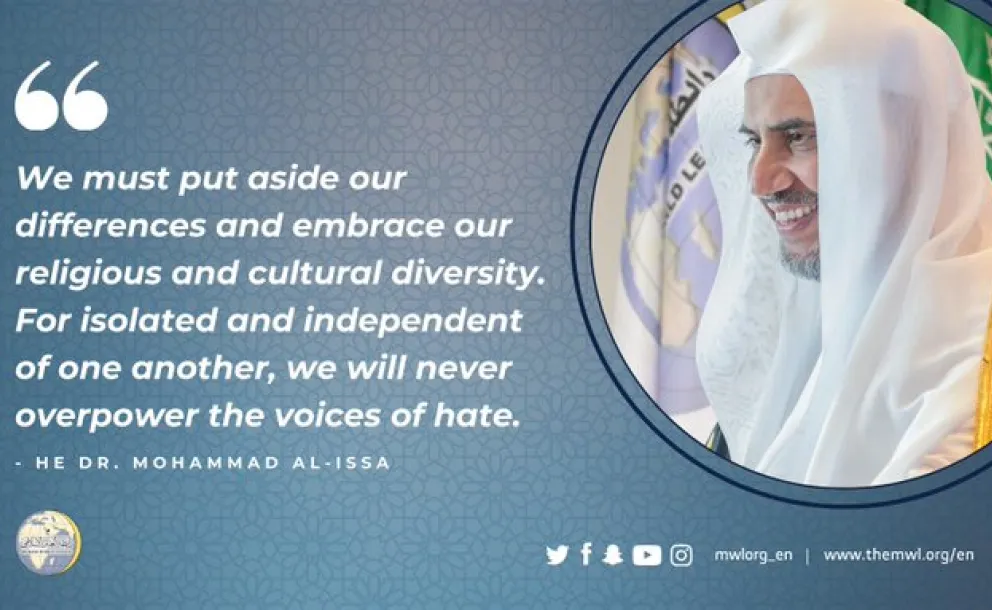 We must put aside our differences and embrace our religious and cultural diversity