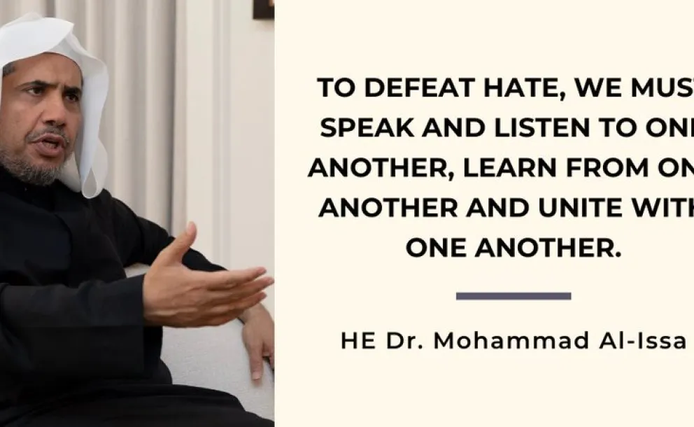 HE Dr. Mohammad Alissa emphasizes that to defeat hate, we must listen to one another and unite with one another