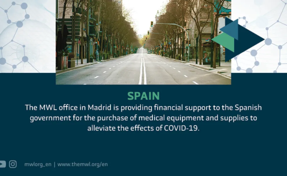 The MWL office in Madrid is providing financial support for the purchase of medical equipment