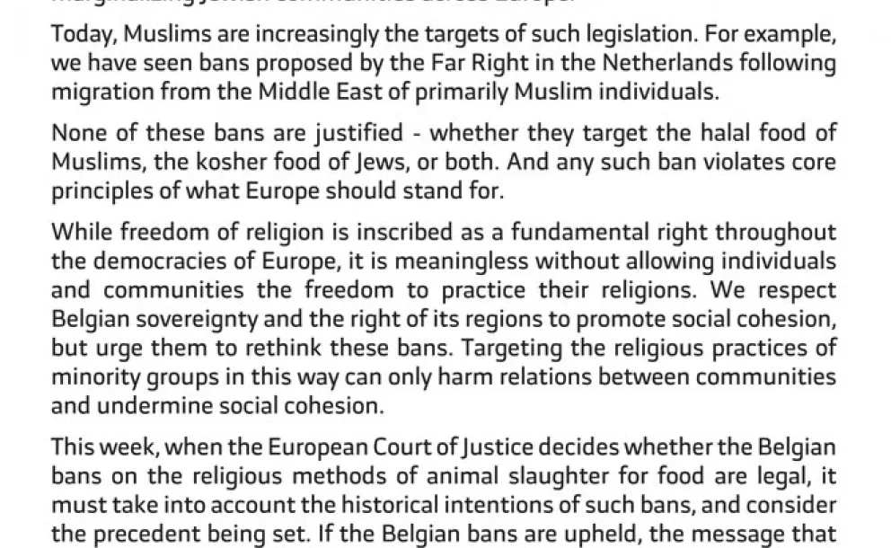 A joint statement today from the Muslim World League & europeanrabbis