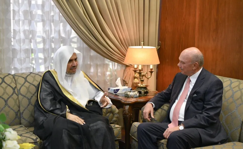 The President of the Jordanian Senate Mr. Faisal Al Fayez receives in his office in Amman His Excellency the Muslim World League's SG, Sheikh Dr. Mohammed Alissa.