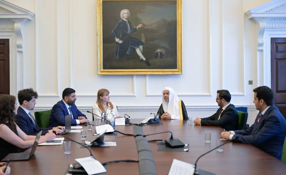 Deputy Prime Minister of the United Kingdom, Ms. Angela Rayner, met with H.E. Sheikh Dr. Mohammed Al-issa , Secretary-General of the Muslim World League (MWL) and Chairman of the Organization of Muslim Scholars.