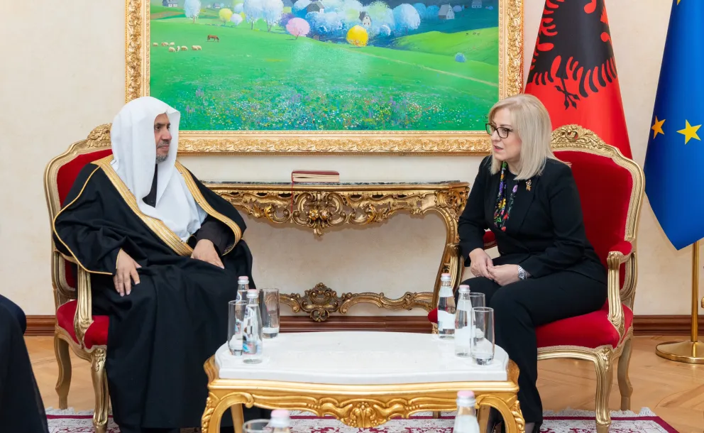 His Excellency Sheikh Dr. Mohammed Ali-Issa, Secretary-General of the Muslim World League had a meeting with Her Excellency Ms. Lindita Nikolla, Speaker of the Parliament of the Republic of Albania