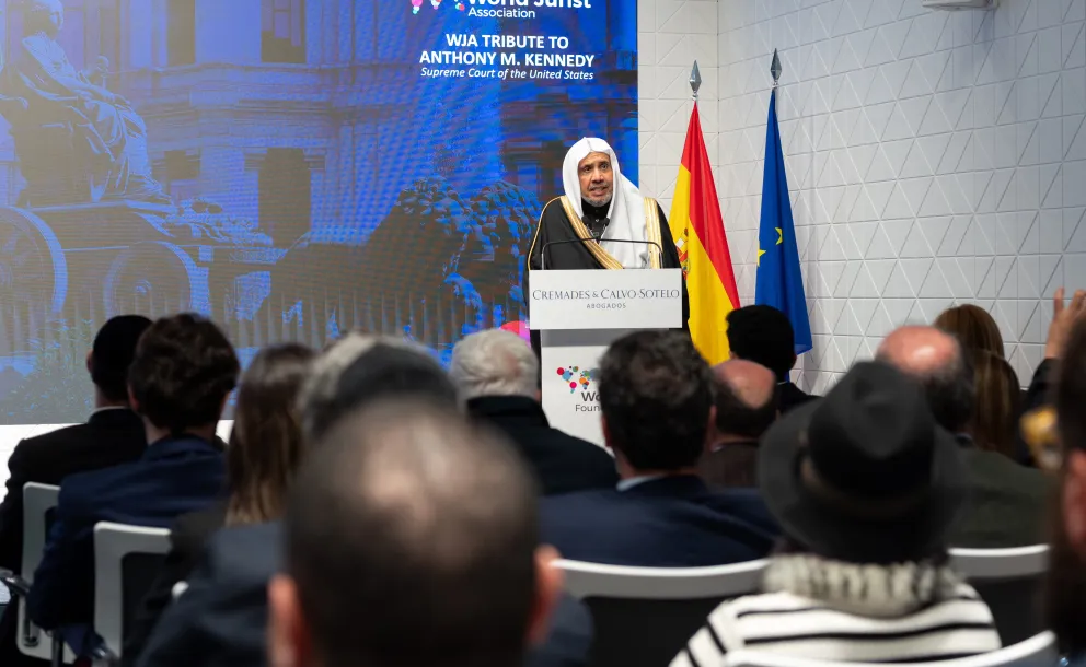 In Madrid, the World Jurist Association hosted Sheikh Dr. Mohammed Al-Issa for a keynote lecture titled "Religions for Peace."