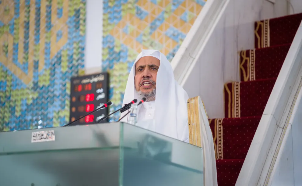 Happening now, upon the invitation of the Prime Minister of Pakistan, His Excellency Sheikh Dr. Mohammed Al-Issa delivers the official Eid Al-Fitr sermon of the Islamic Republic of Pakistan at the King Faisal Mosque in Islamabad