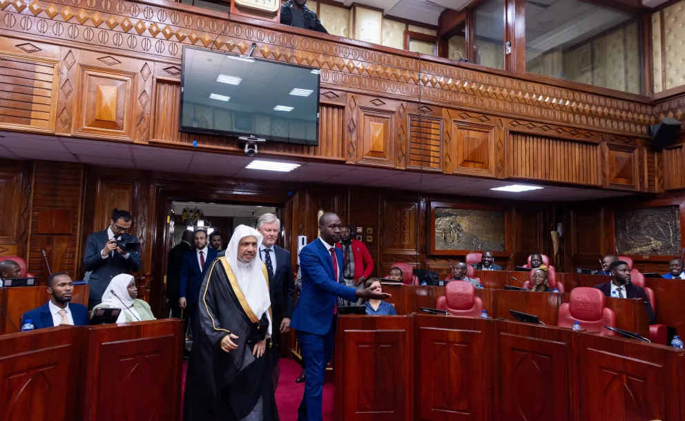 The Parliament of the Republic of Kenya, convened at its historic headquarters in Nairobi, hosted His Excellency Sheikh Dr.Mohammed Al-issa, Secretary-General of the Muslim World League (MWL) and Chairman of the Organization of Muslim Scholars. This special session focused on "The Role of Youth in Building Peace"