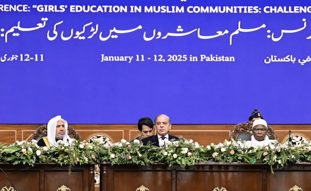 Secretary General, President Organization of Muslim Scholars Sheikh Mohammed Al-Issa at the launch of Girl's Education in Muslim Societies conference from Pakistan's capital Islamabad: