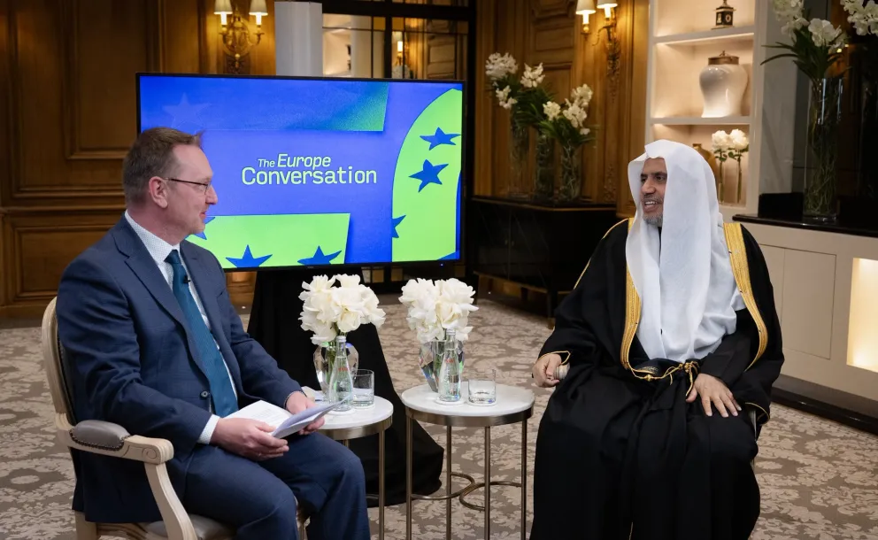 ‏أجرَتْ قناة يورونيوز -الأوسع انتشارًا وتأثيرًا من نوعها في أوروبا، والتي تصل إلى نحو أربعمائة مليون مشاهد حول العالم- مقابلةً مع معالي الأمين العام، رئيس هيئة علماء المسلمين، فضيلة الشيخ د.⁧‫محمد العيسى