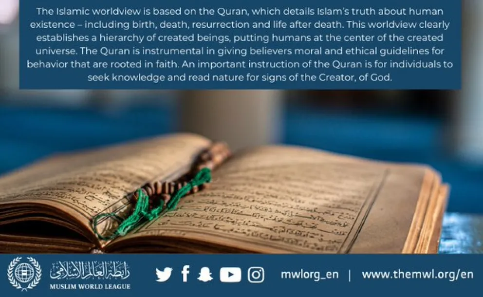 The Islamic worldview is based on the Quran, which details Islam’s truth about human existence. 