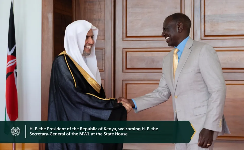 His Excellency President Mr. William Ruto of the Republic of Kenya welcomed His Excellency Sheikh Dr. Mohammed Al-issa, Secretary-General of the Muslim World League and Chairman of the Organization of Muslim Scholars, at the State House in Nairobi