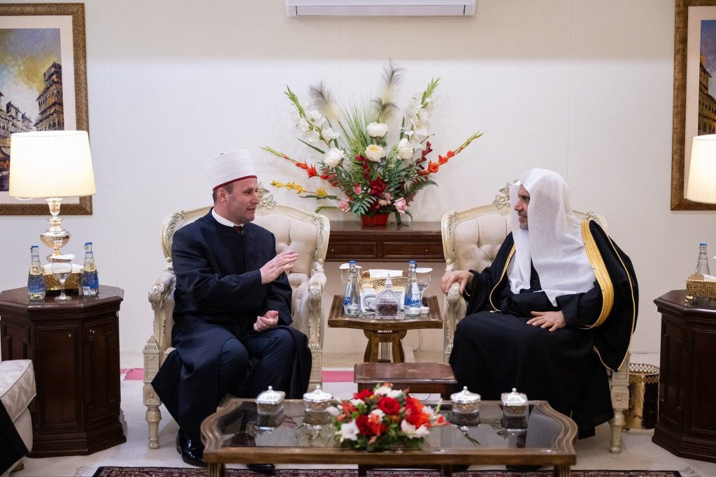 His Excellency Sheikh Dr. Mohammed Al-Issa, Secretary-General of the MWL and Chairman of the Organization of Muslim Scholars, met with His Eminence Sheikh Bujar Spahiu, Grand Mufti of Albania and President of the Albanian Islamic Community.