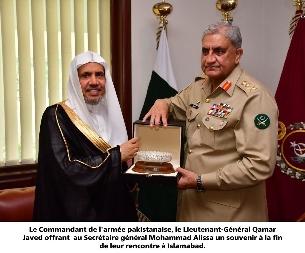 Mohammad Alissa  rencontre à Islamabad, le Commandant de l'armée pakistanaise, Qamar Javed