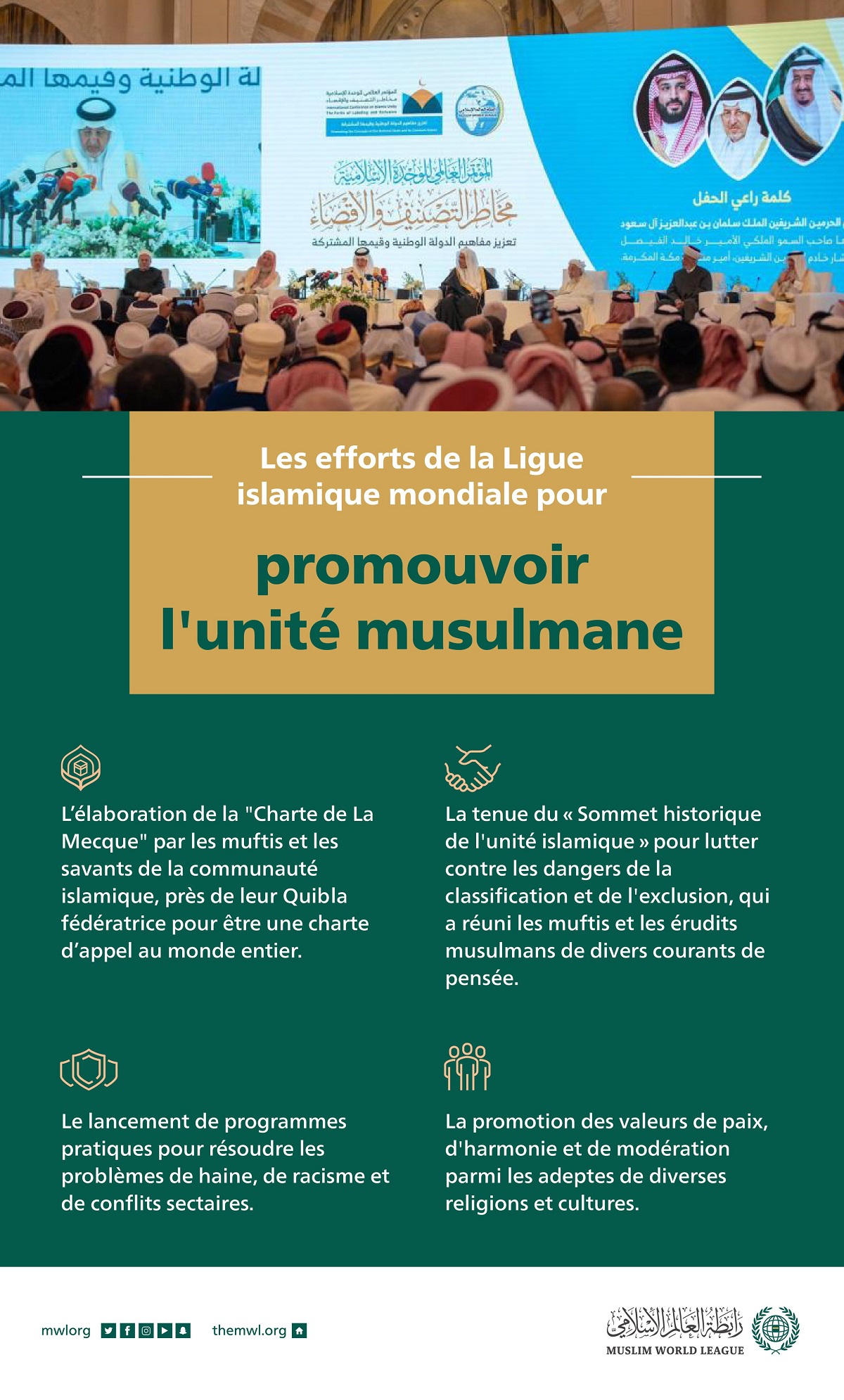 Promouvoir l’unité musulmane est une des priorités de la Ligue Islamique mondiale :